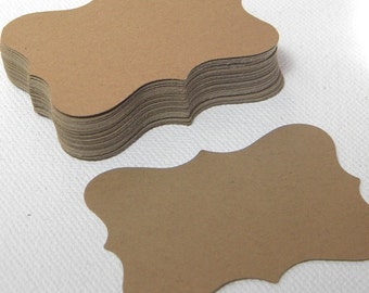 Large paper tags or place cards in kraft card stock - 25 pieces - gift tags, earring cards, weddings