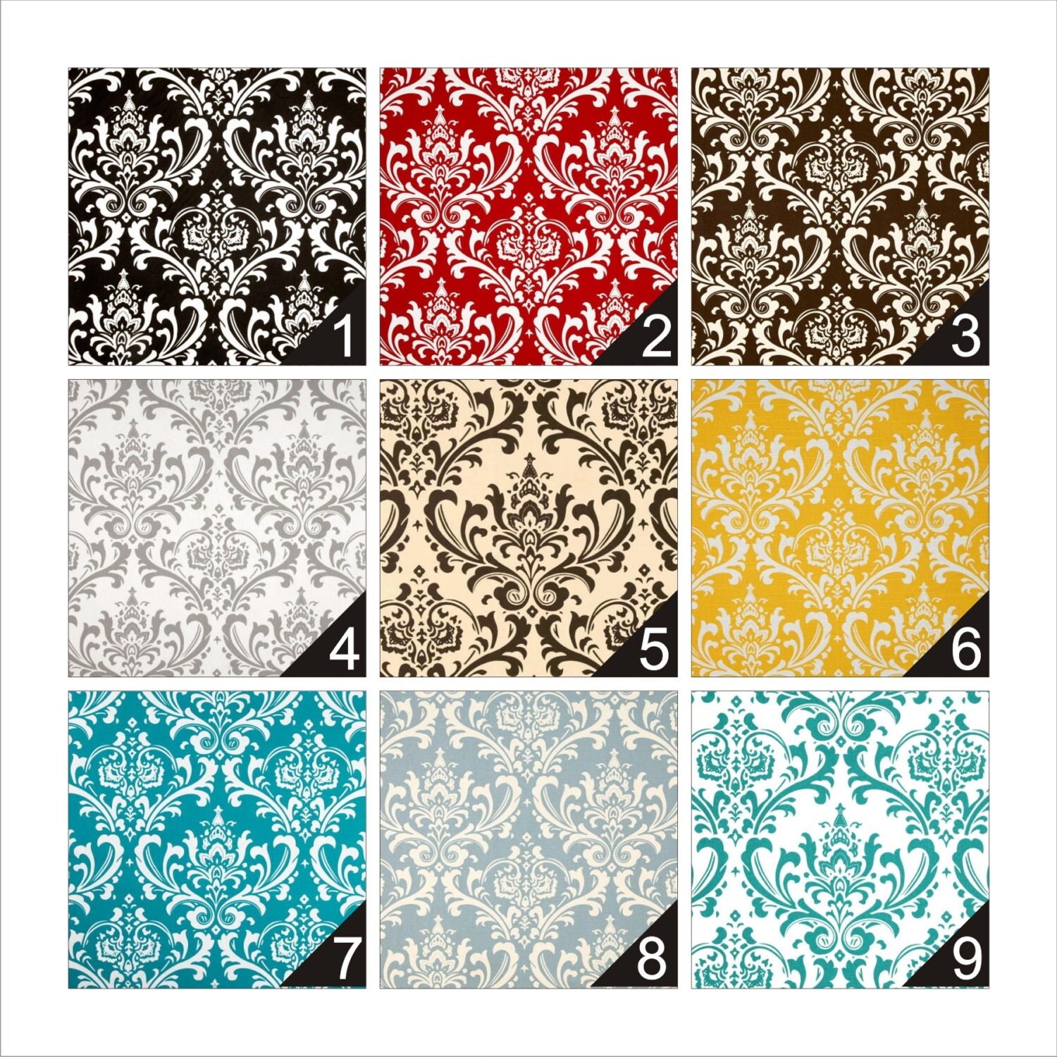 Tie Up Lined Valance Storm Grey Damask Custom Sizing