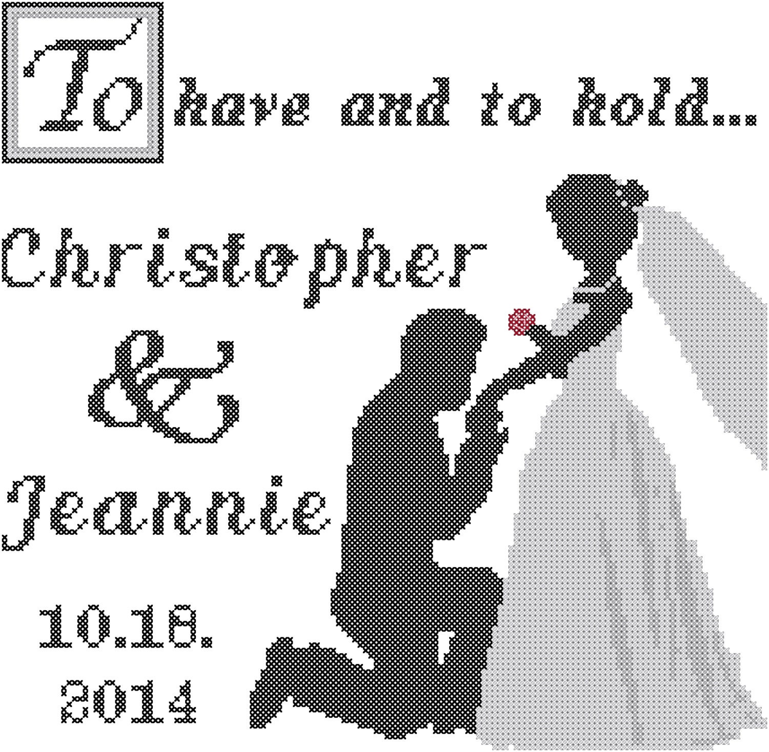 Bride and Groom Cross Stitch Pattern/Wedding Cross Stitch