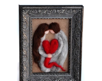 Valentines Decor - Valentines Husband - Valentines Wife - Valentines Felted