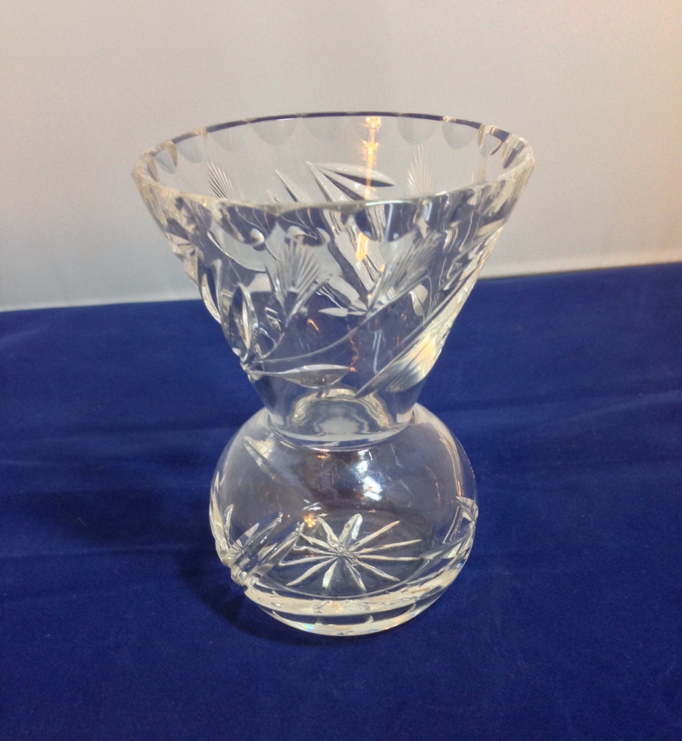 Vintage Small Cut Glass Vase by Oldtonewjewels on Etsy