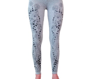 Cacti and Succulents Heather Gray Jersey Leggings