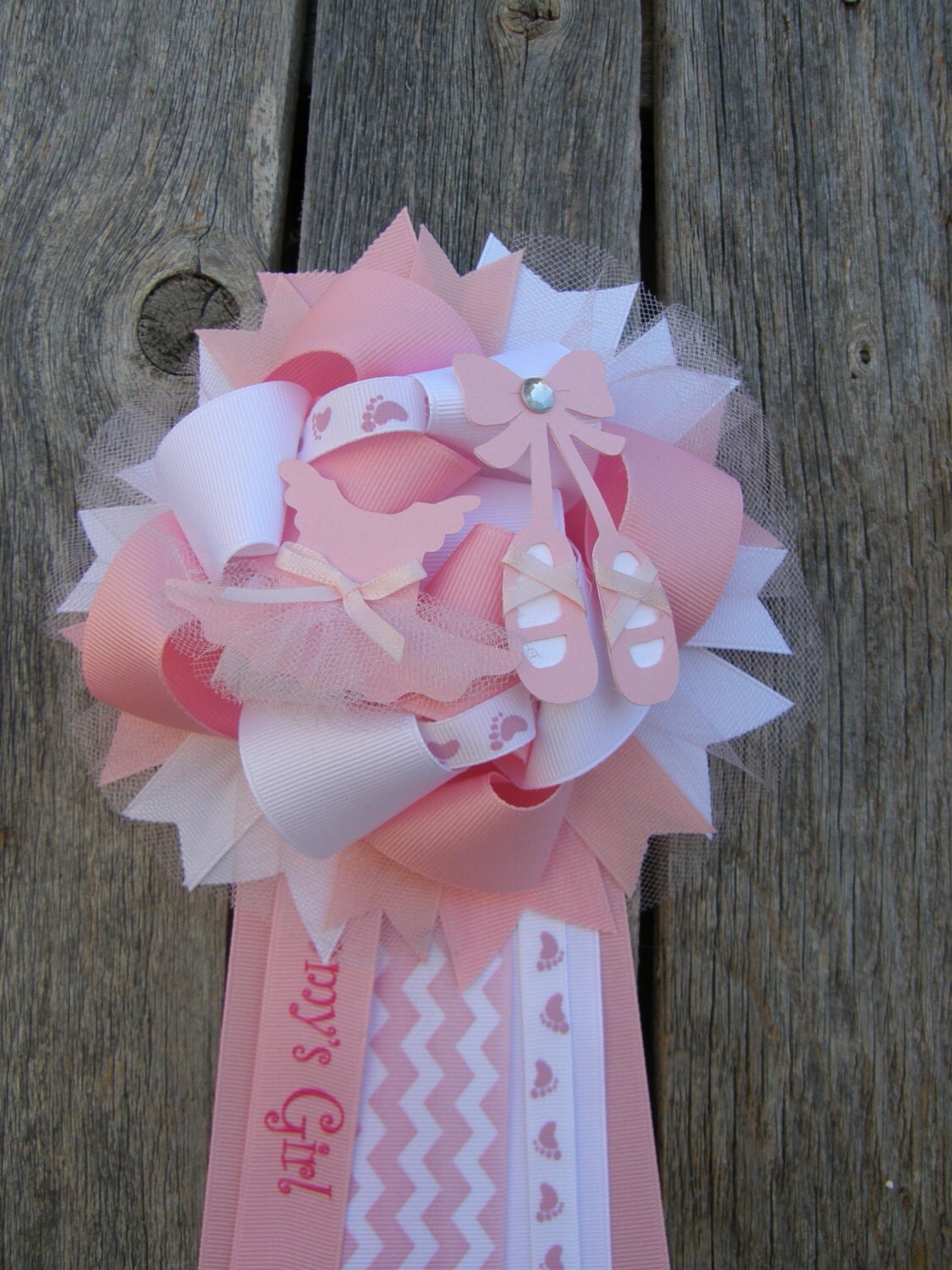 Ballet Shoe gifthanging tag. ballet. Baby pink ribbon by bonbow