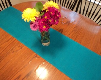 Turquoise Burlap Table Runner Rustic Wedding Decorations Aqua Teal Table Runner Seaside Style Home Decor