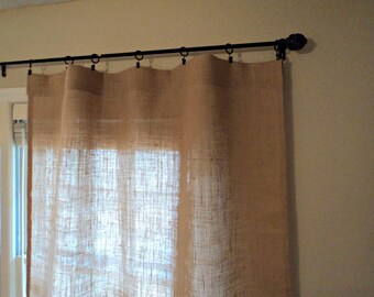 No Odor Burlap Curtains Hemmed Curtains Select your Length Burlap Curtain Panels Rustic Chic Home Decor Custom Sizes Available