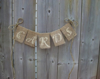 CARDS - 3" x 4" flags (approx. 13-15" across) - Script Custom Burlap Banner perfect to hang off Money box or birdcage