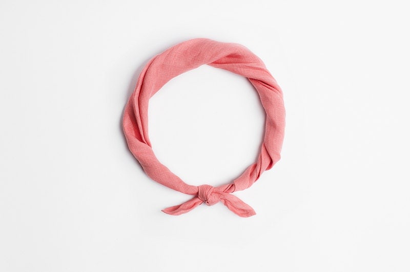Baby pink women's headband bandana by on Etsy