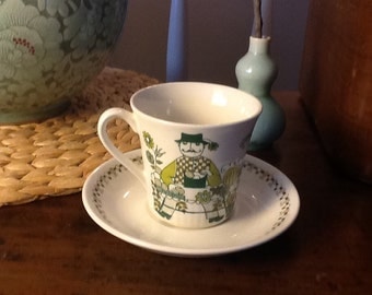 Vintage Turi Figgjo Bone china teacups Made in Norway 1960s