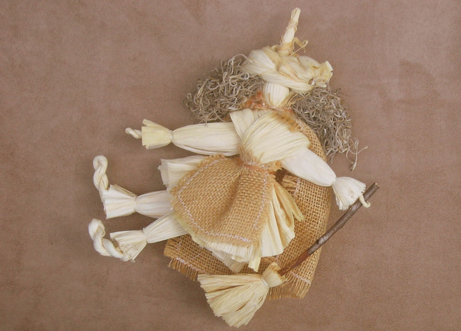 Halloween Witch Doll Corn Husk Home Halloween Decor OOAK