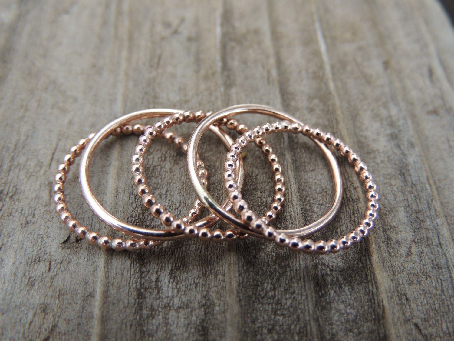 14k Rose Gold Stackable Rings Rose Gold Band by treasureimports