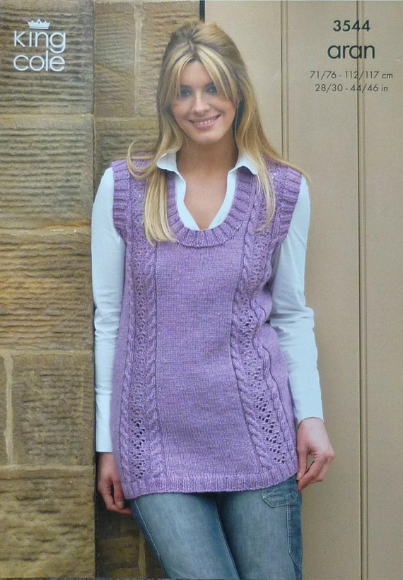 Womens Knitting Pattern K3544 Ladies Long Sleeveless Top/Dress