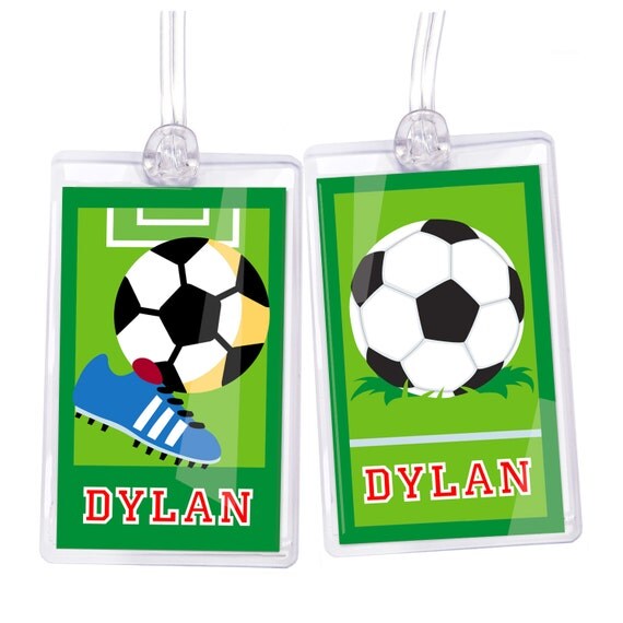 Soccer Personalized Name Tag Set For Kids By ArtAppeel On Etsy
