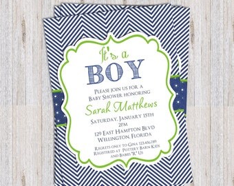 Oh Baby Winter Baby Shower Invitation Printable by 3PeasPrints