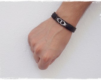 Dom Leather Cuff, BDSM Leather Bracelet, Handcuff Bracelet, Men's Leather Cuff, Brown Leather Wristband, "Freedom" Handcuff Leather Bracelet