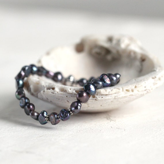 Gray Pearl Bracelet - Pearl Wedding Jewelry