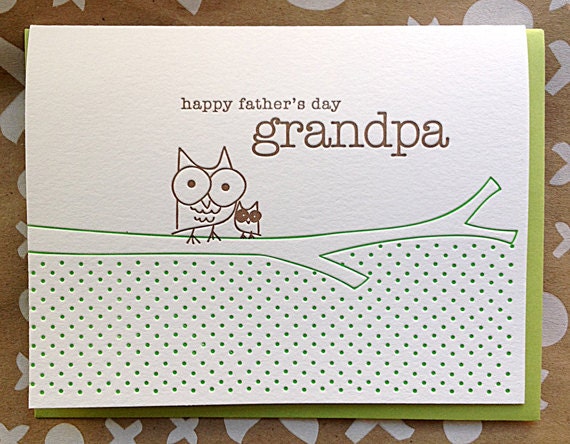 Fathers Day Card for Grandpa Grandfather Owl and Owlette