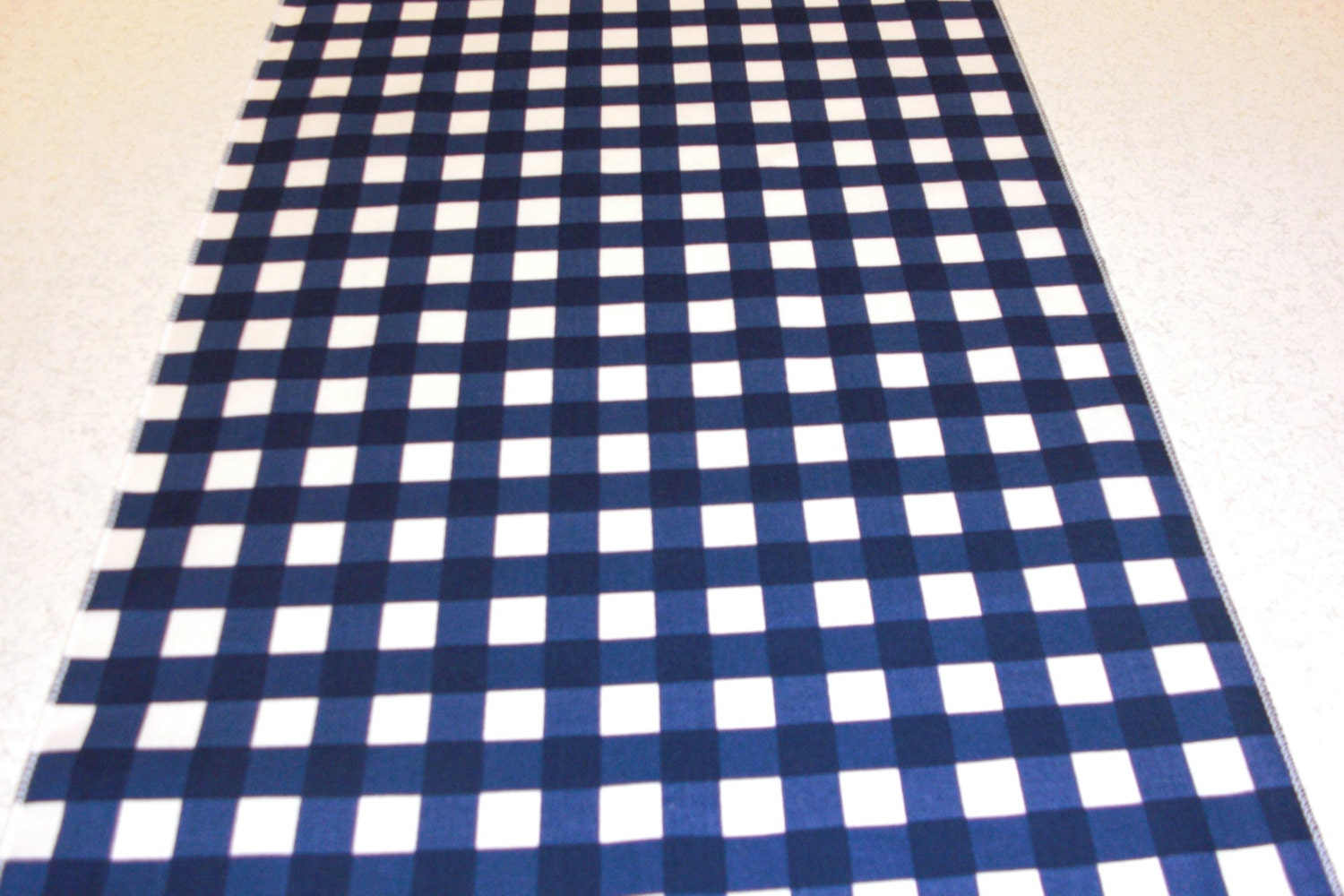 Navy Blue Gingham Table Runner