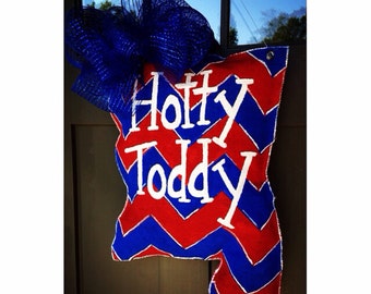 Ole Miss Door Hanger- Burlap Door Hanger, Hotty Toddy, Ole Miss, Mississippi