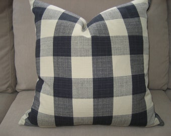 Checked pillow cover - 18x18 Beige and Black Plaid Pillow cover - Decorative Pillow Cover(s)