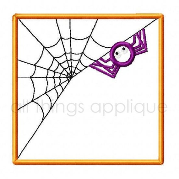 Spider  Box Applique Satin & Bean 3 Sizes Halloween