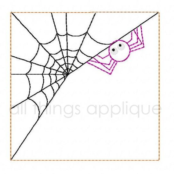 Spider  Box Applique Satin & Bean 3 Sizes Halloween