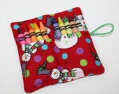 Crayon Roll Snowman Red Crayon Rollup, holds up to 10 Crayons Christmas Crayon Roll Party Favors Snowman Crayon Roll Il_170x135