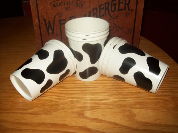 Cow Print Outdoor Party Paper Cups Set of 8