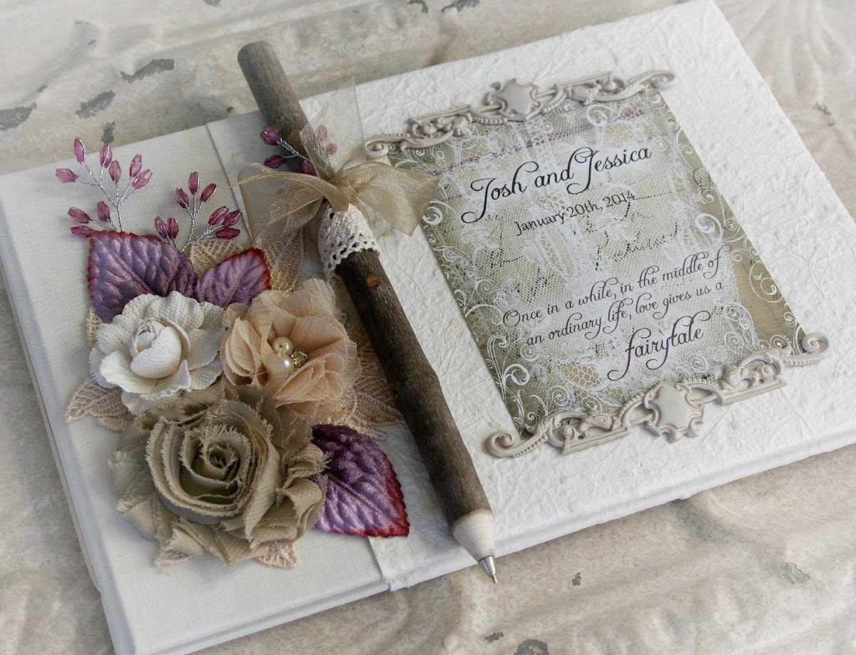 FAIRYTALE wedding guestbook vintage wedding guest book and