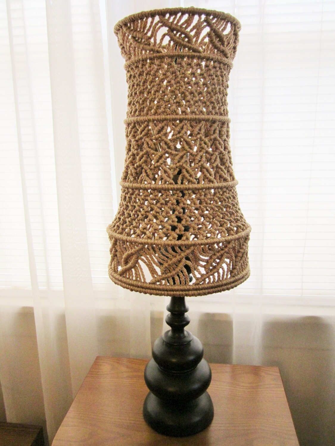 Macrame Lampshade for Floor or Tall Table Lamp by craft2joy