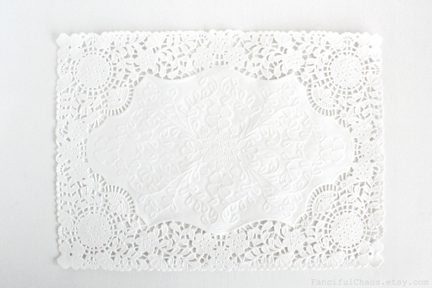 100 Rectangle White Paper Doily Doilies 10x14 inch