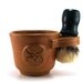 Brown Shaving Mug with a Coqui or Tree Frog, Ceramic Shave Mug for Men, Shaving Bowl, Gift for Guys by MiriHardyPottery - Brush NOT Included