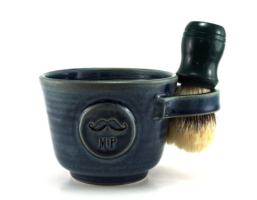 Personalized Mustache Shaving Mug Shave Mug with Initials and