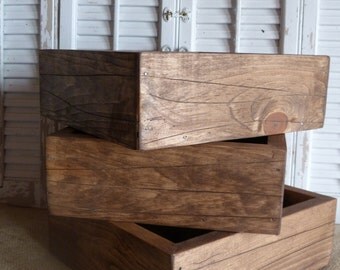 Rustic Farm Wedding Decor, Wooden Box, Storage Box, Cottage Chic Decor, Wedding Decor, Wooden Planter Box
