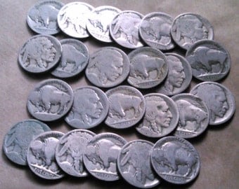 24 US Buffalo Nickels Undated - Good for Jewelry-Making. ND.