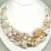 Blush Statement Necklace- Blush Bridal Bib- Champagne Pink Necklace- Blush Pink Bib- Pink Necklace- Pearl Bib Necklace- Rose Gold Necklace
