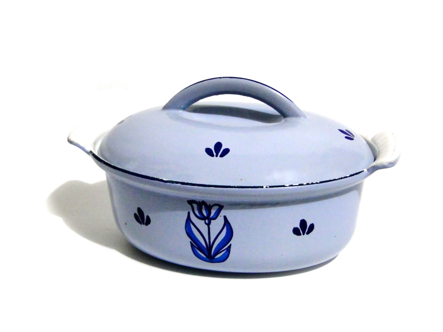 Vintage Cast Iron Cookware Enamel Dru Holland Casserole Dutch