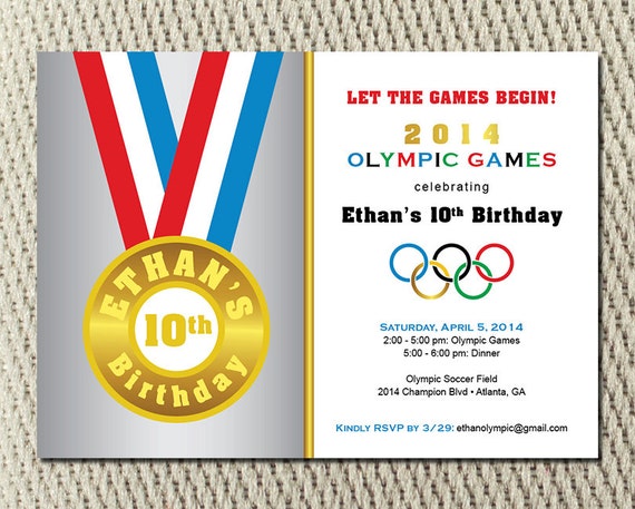 Carte Invitations Anniversaire Jeux Olympiques