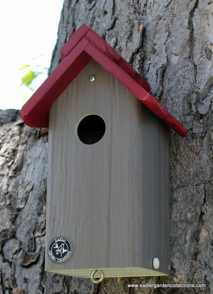 Modern Bluebird house PVC Cedar Bird house fully functional