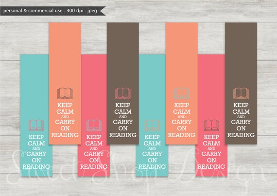 DOLLAR SALE Digital Bookmark, Printable Bookmarks, Royalty Free Clipart, Keep Calm & Carry On Reading, N04, Instant Download Il_570xn