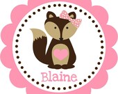 Valentine's Day girl Fox - personalized - digital image Il_170x135