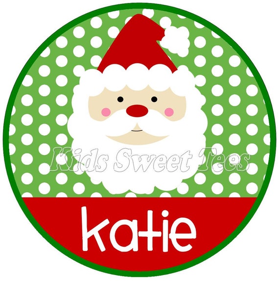 santa polkadots personalized digital image Il_570xn