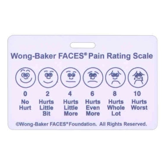 Wong Baker FACES® Pain Rating Scale Horzontal w/ Spanish Badge