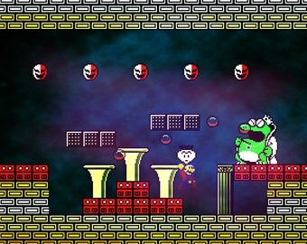 Video Game Art - Super Mario 2 - Digital Art Print - Nintendo Tribute