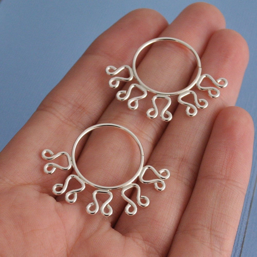 Sterling Silver Hoops Handmade Hoops Wire Circles 18 by MadebyNat