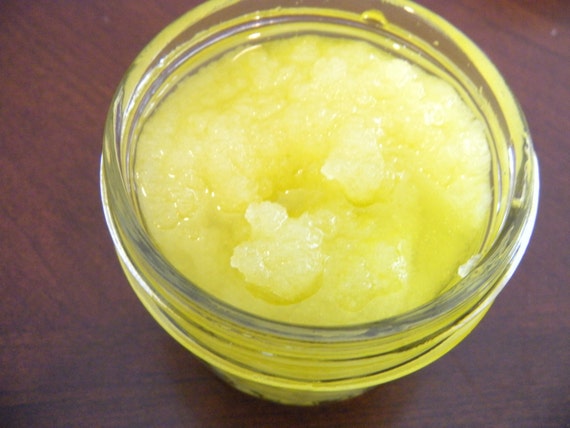 Lemon Sugar Scrub in Large 8 oz jar that smells like the holidays - Citrus Scented Hand & Foot Scrub