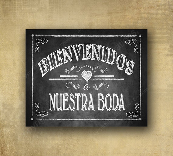 Bienvenidos a Nuestra Boda Spanish Welcome to our Wedding