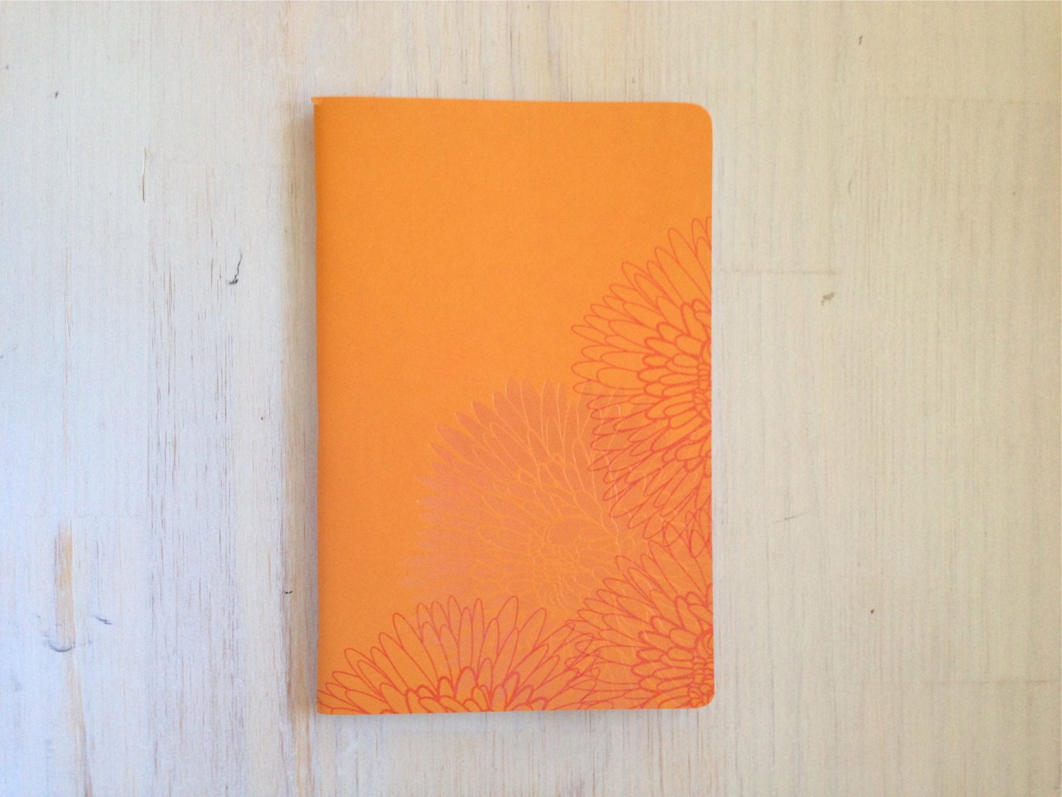 Large Notebook Orange Flowers Wedding Favor by ordinaryartists