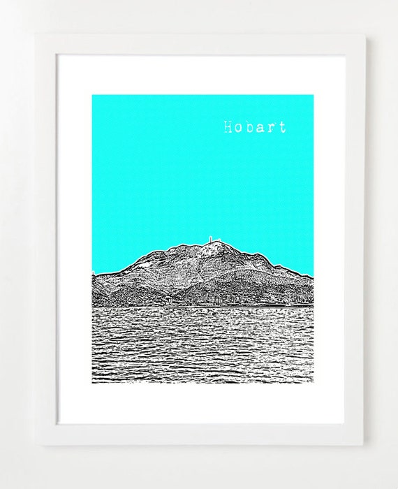 Tasmania Art Print Hobart Tasmania Skyline Poster Hobart