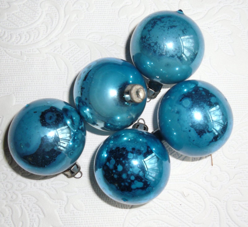 vintage christmas glass ornaments five 5 turquoise glass vintage christmas glass ornaments five 5 turquoise glass