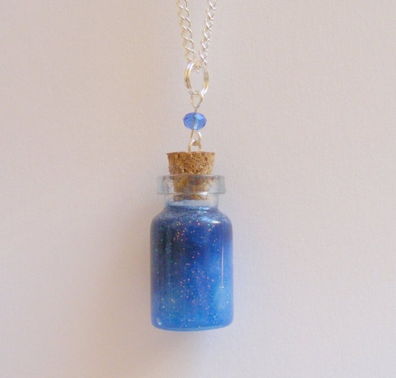 Galaxy Nebula Miniature Bottle Necklace-Miniature Food by NeatEats
